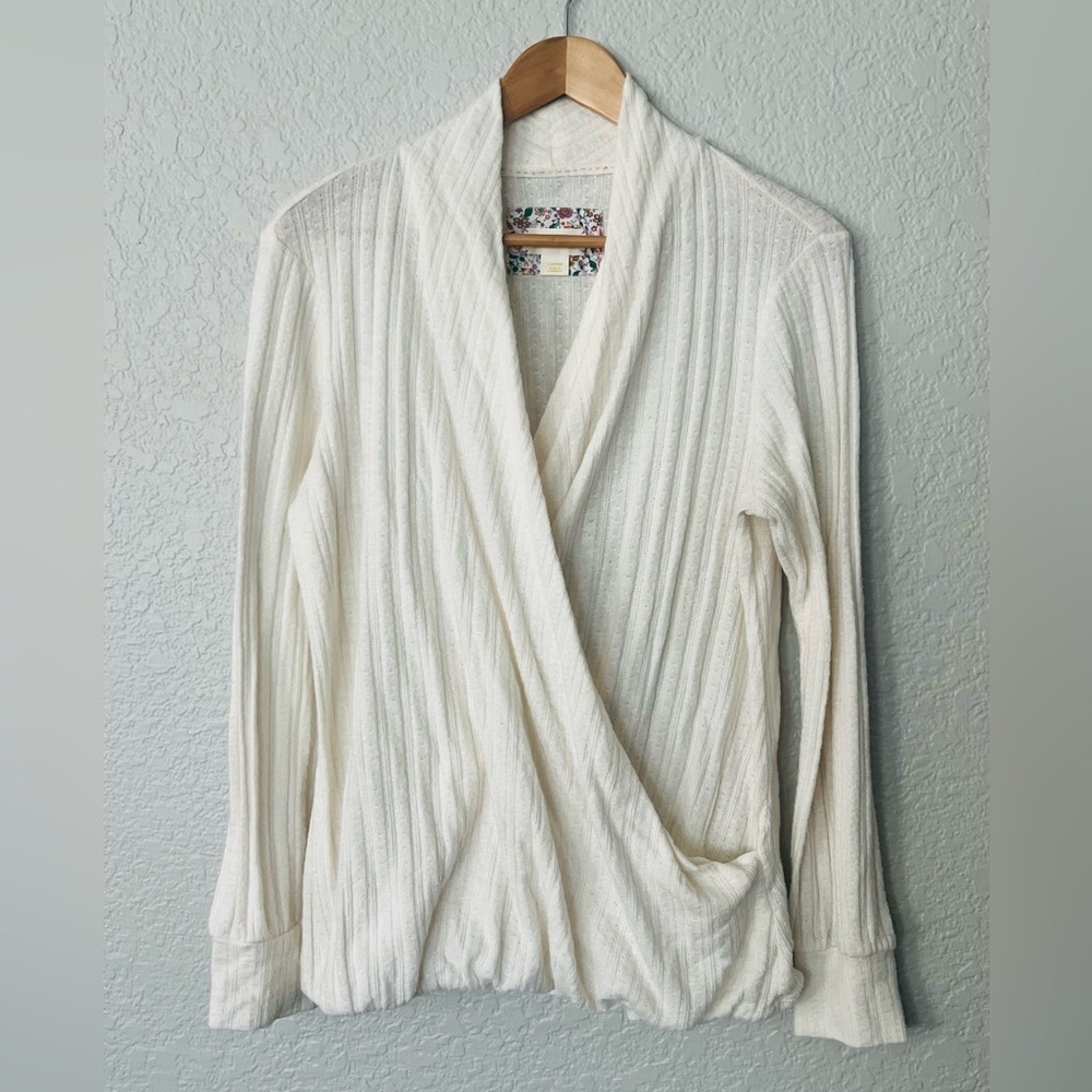 Anthropologie Maeve cream pullover Cardigan size large